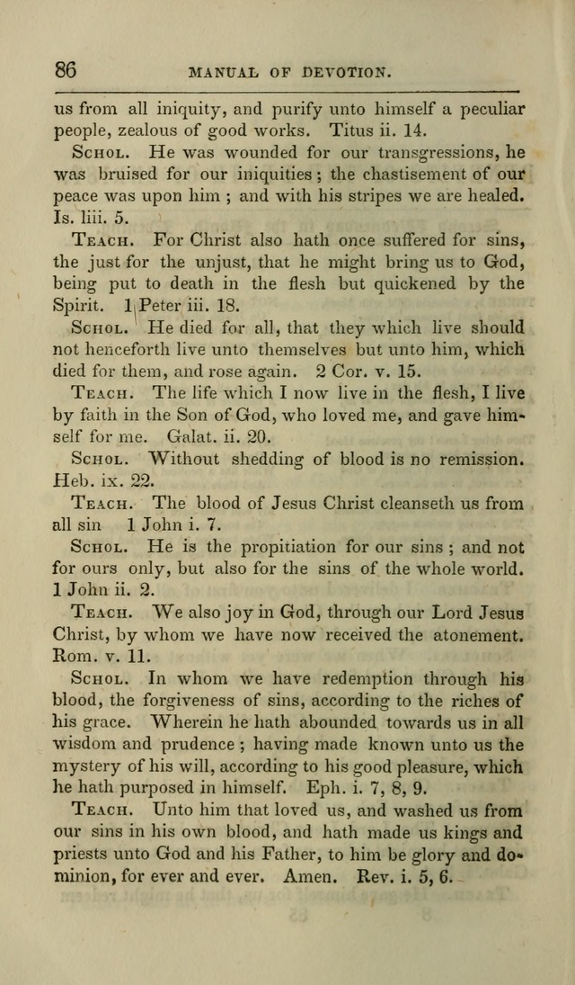 Manual of Devotion: or religious exercises for the morning and evening of each day of the month, for the use of schools and private families page 86