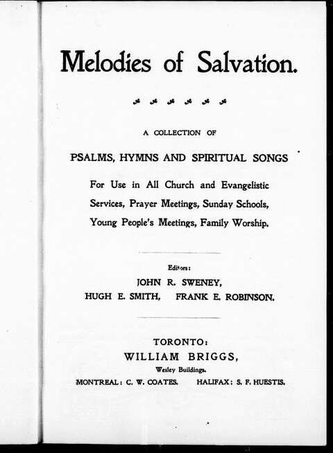 Melodies of Salvation: a collection of psalms, hymns and spiritual songs page vi