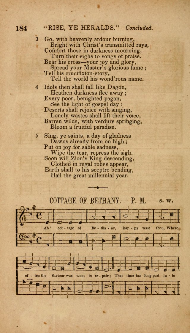 The Minstrel of Zion: a book of religious songs, accompanied with appropriate music, chiefly original page 184