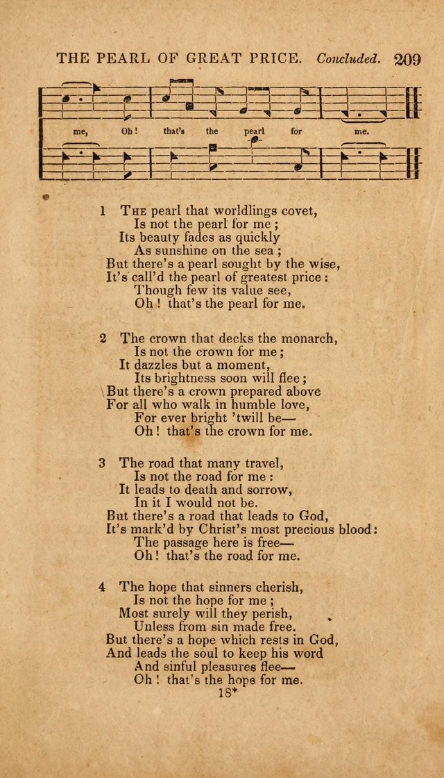 The Minstrel of Zion: a book of religious songs, accompanied with appropriate music, chiefly original page 209