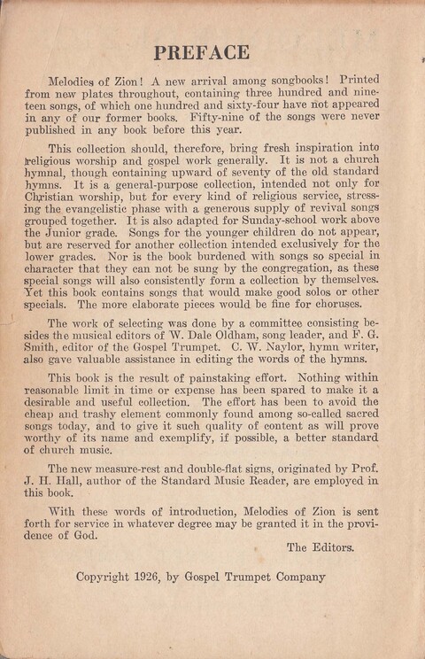 Melodies of Zion: A Compilation of Hymns and Songs, Old and New, Intended for All Kinds of Religious Service page 1