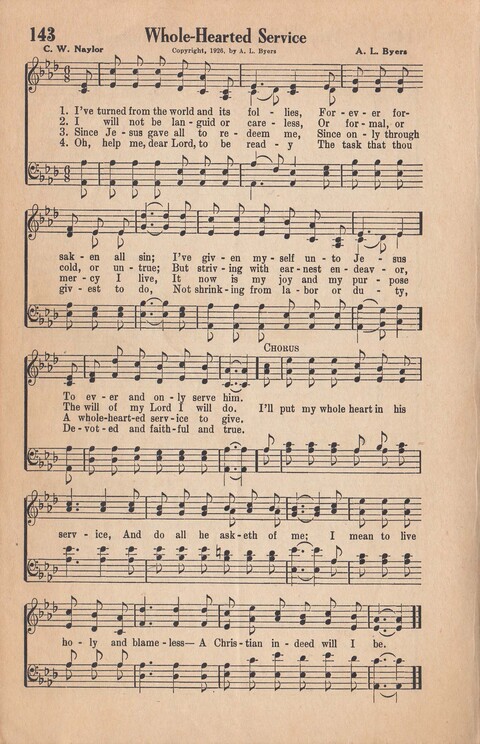 Melodies of Zion: A Compilation of Hymns and Songs, Old and New, Intended for All Kinds of Religious Service page 143