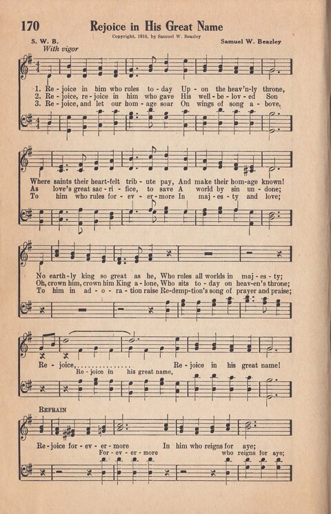 Melodies of Zion: A Compilation of Hymns and Songs, Old and New, Intended for All Kinds of Religious Service page 169