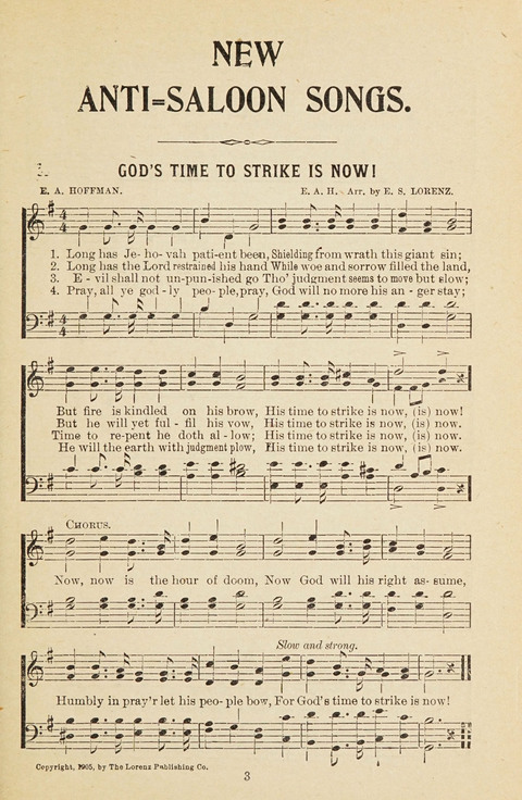 New Anti-Saloon Songs: A Collection of Temperance and Moral Reform Songs Prepared at the Request of The National Anti-Saloon League page 1