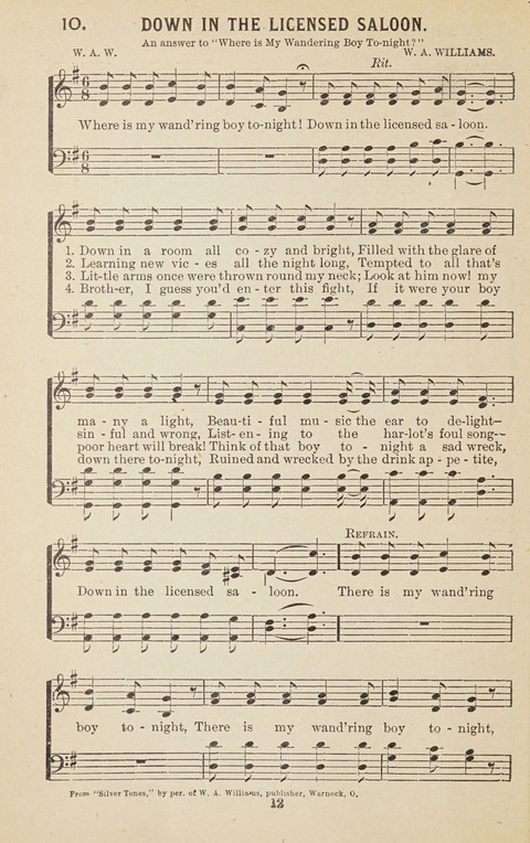 New Anti-Saloon Songs: A Collection of Temperance and Moral Reform Songs Prepared at the Request of The National Anti-Saloon League page 10