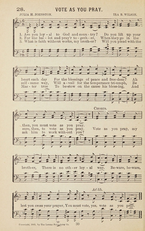 New Anti-Saloon Songs: A Collection of Temperance and Moral Reform Songs Prepared at the Request of The National Anti-Saloon League page 28