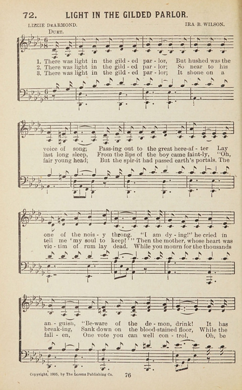 New Anti-Saloon Songs: A Collection of Temperance and Moral Reform Songs Prepared at the Request of The National Anti-Saloon League page 74