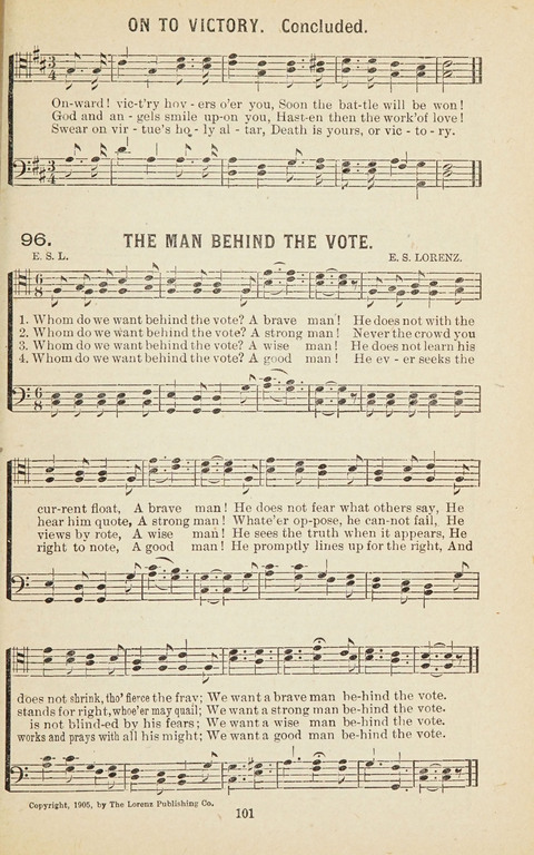 New Anti-Saloon Songs: A Collection of Temperance and Moral Reform Songs Prepared at the Request of The National Anti-Saloon League page 99