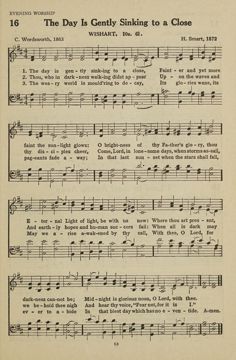 New Baptist Hymnal: containing standard and Gospel hymns and responsive readings page 13