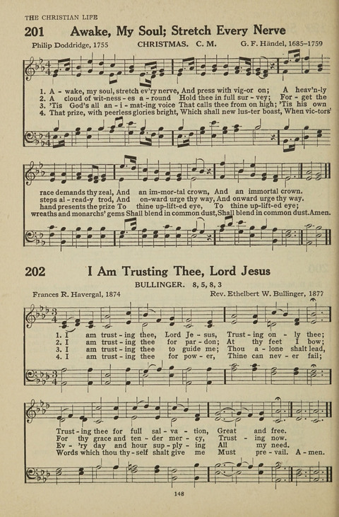 New Baptist Hymnal: containing standard and Gospel hymns and responsive readings page 148