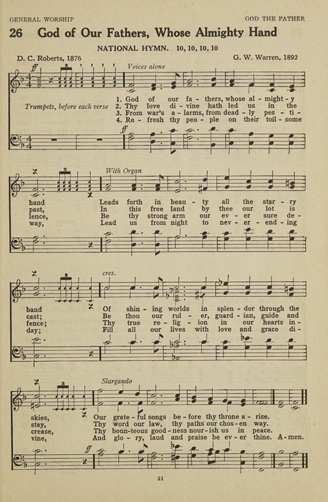 New Baptist Hymnal: containing standard and Gospel hymns and responsive readings page 21