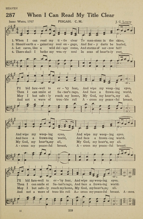 New Baptist Hymnal: containing standard and Gospel hymns and responsive readings page 219