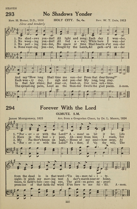 New Baptist Hymnal: containing standard and Gospel hymns and responsive readings page 225