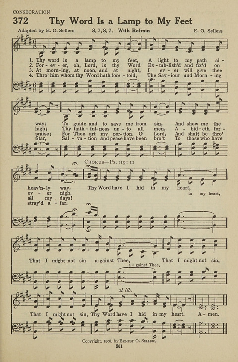 New Baptist Hymnal: containing standard and Gospel hymns and responsive readings page 301