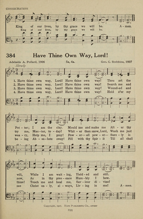 New Baptist Hymnal: containing standard and Gospel hymns and responsive readings page 313