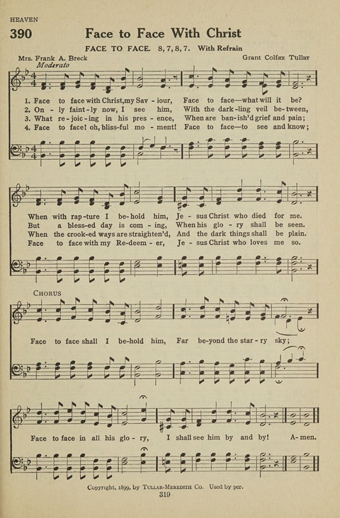 New Baptist Hymnal: containing standard and Gospel hymns and responsive readings page 319