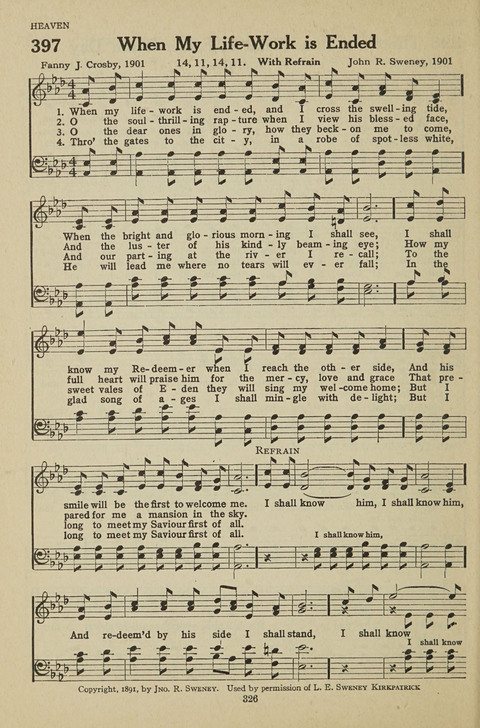 New Baptist Hymnal: containing standard and Gospel hymns and responsive readings page 326