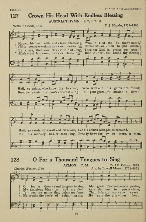 New Baptist Hymnal: containing standard and Gospel hymns and responsive readings page 96