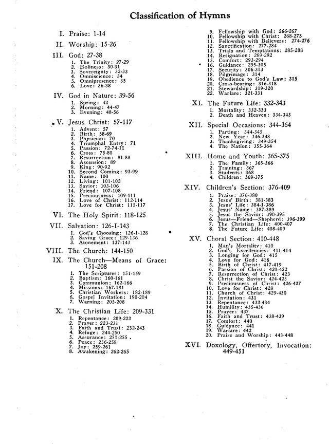 The New Christian Hymnal page vii