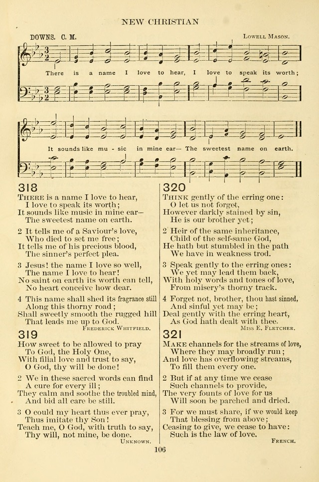 New Christian Hymn and Tune Book page 106