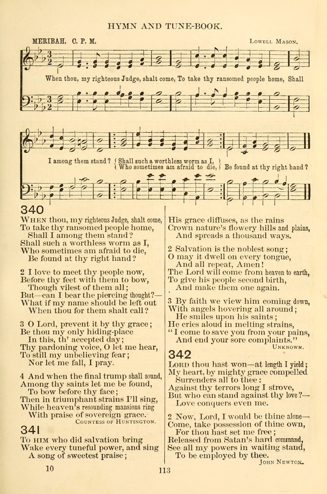 New Christian Hymn and Tune Book page 113