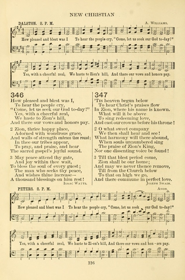 New Christian Hymn and Tune Book page 116