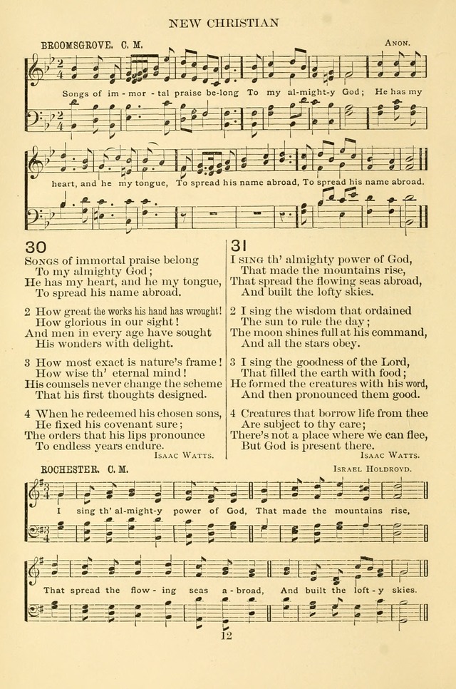 New Christian Hymn and Tune Book page 12