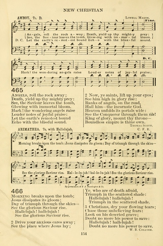 New Christian Hymn and Tune Book page 154