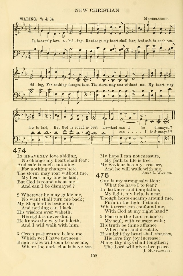 New Christian Hymn and Tune Book page 158