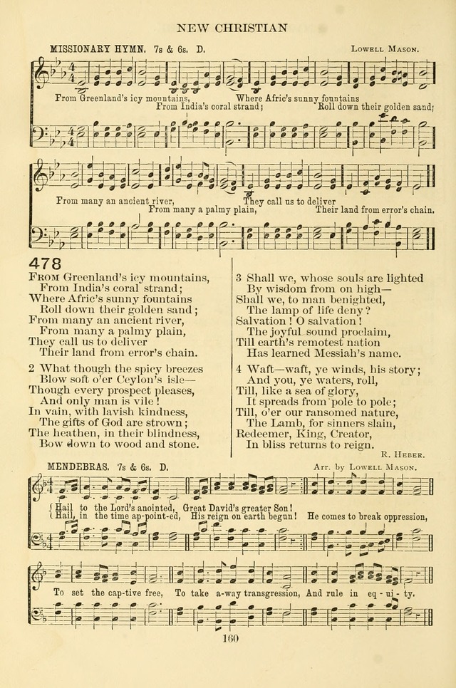 New Christian Hymn and Tune Book page 160