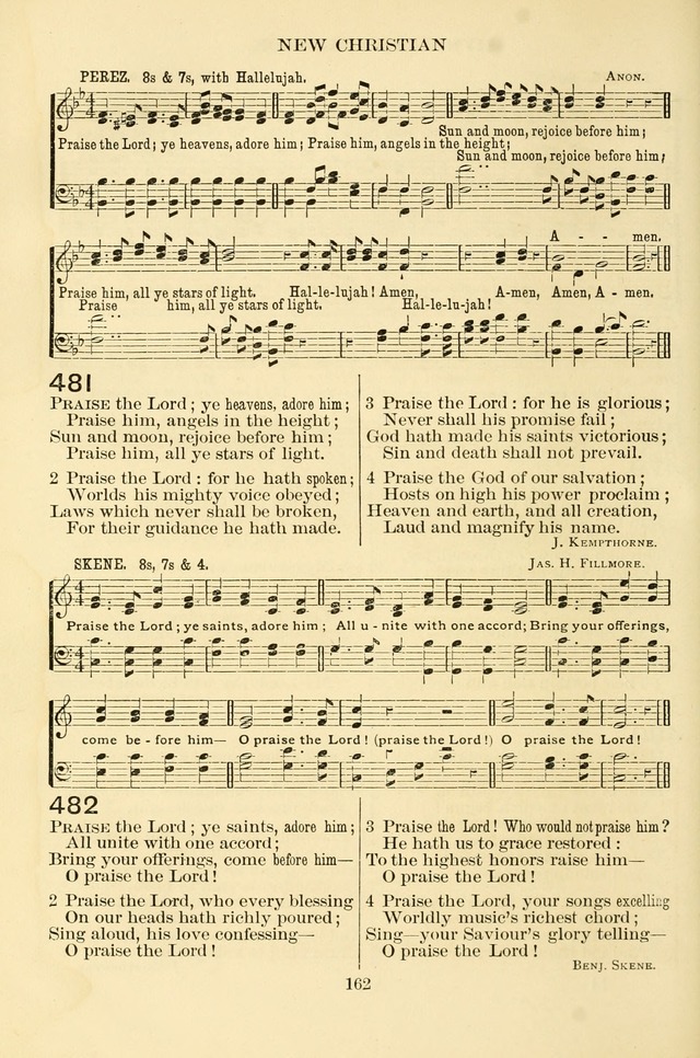 New Christian Hymn and Tune Book page 162