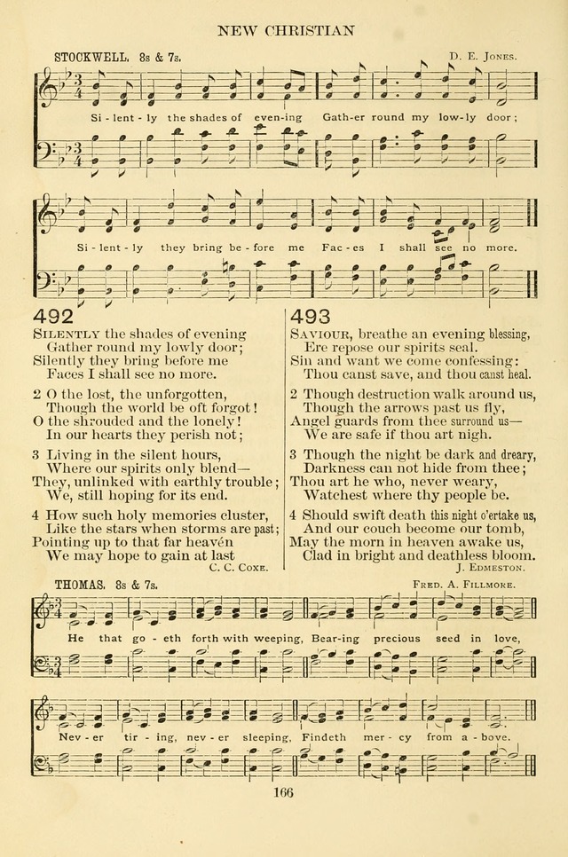 New Christian Hymn and Tune Book page 166