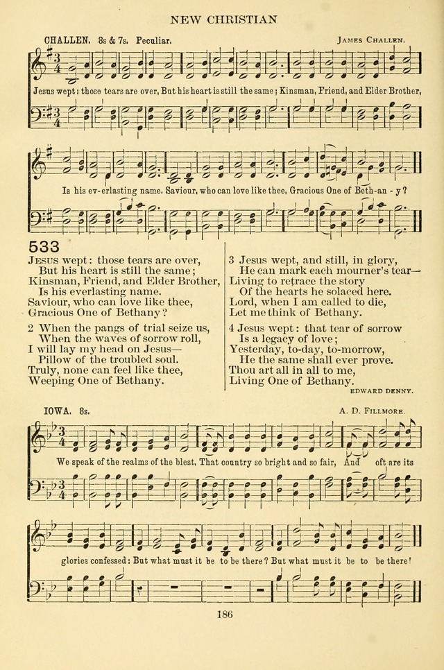 New Christian Hymn and Tune Book page 186