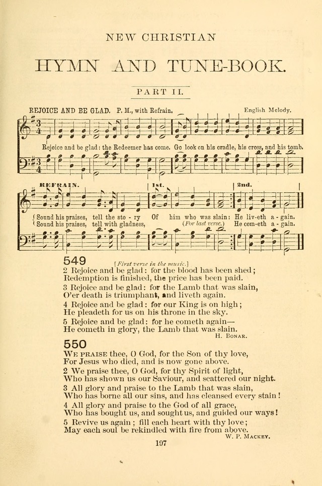 New Christian Hymn and Tune Book page 197