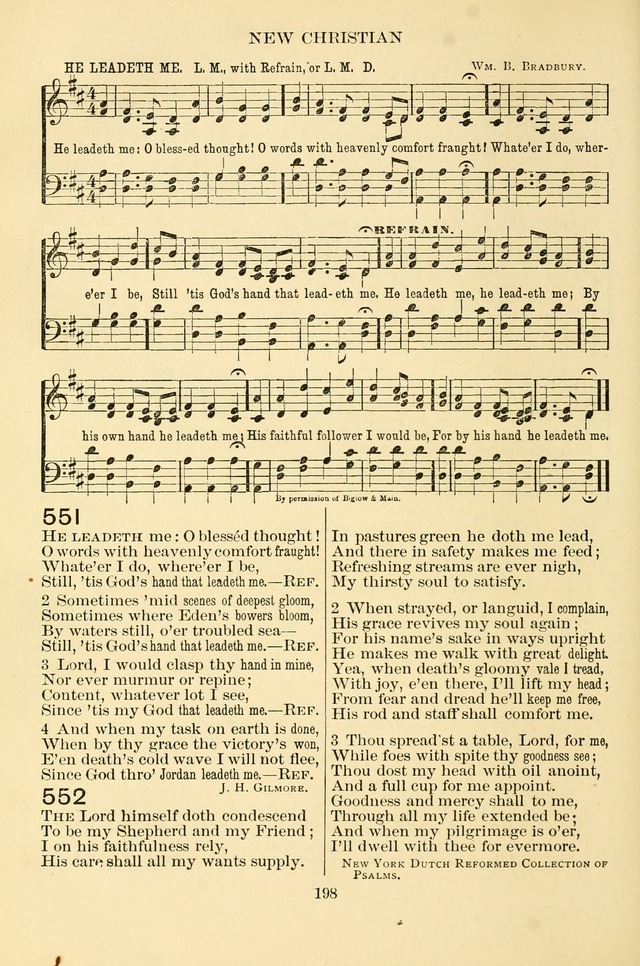 New Christian Hymn and Tune Book page 198