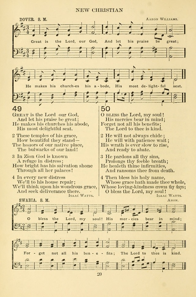 New Christian Hymn and Tune Book page 20