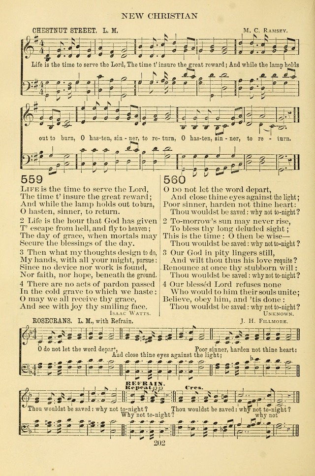 New Christian Hymn and Tune Book page 202