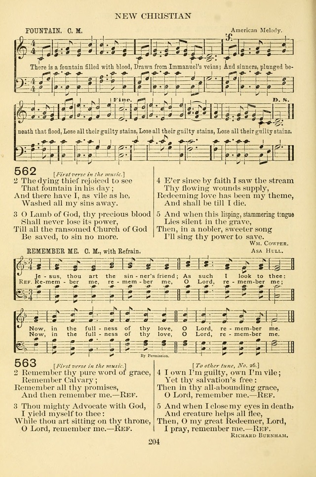 New Christian Hymn and Tune Book page 204