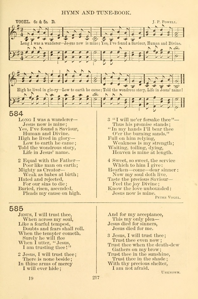 New Christian Hymn and Tune Book page 217