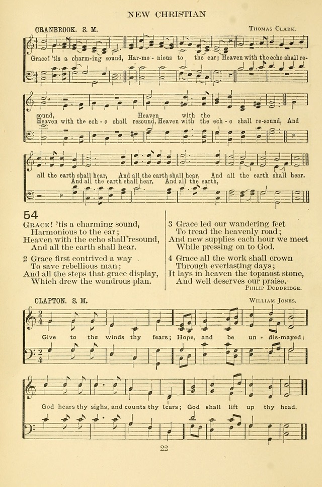 New Christian Hymn and Tune Book page 22