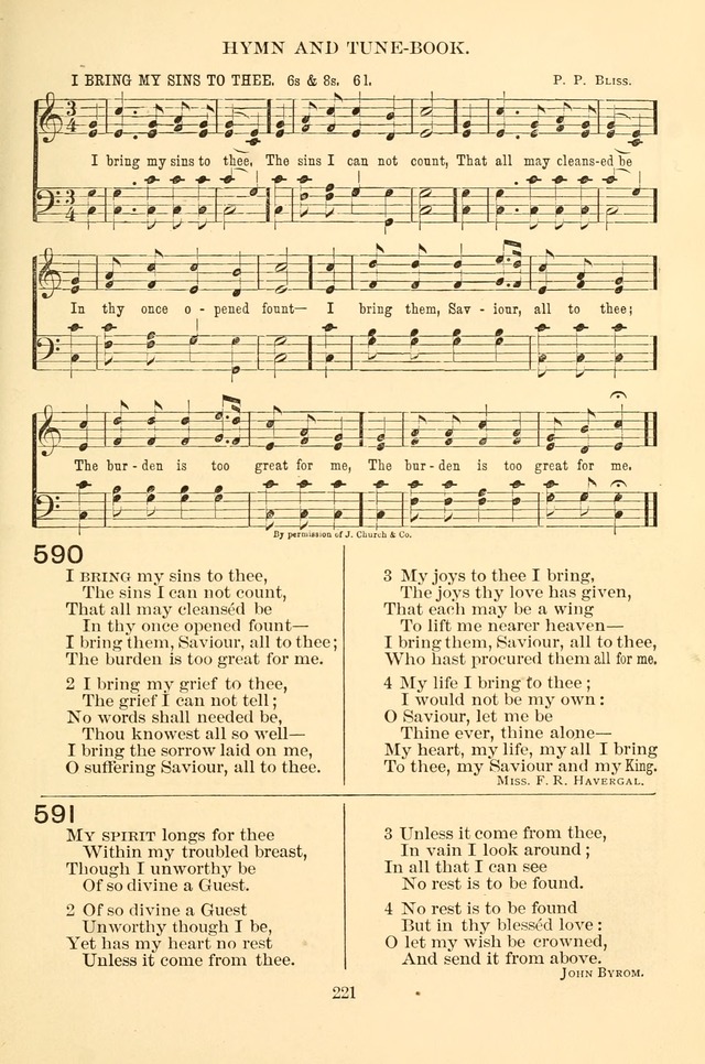 New Christian Hymn and Tune Book page 221