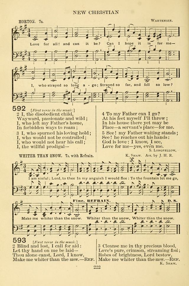 New Christian Hymn and Tune Book page 222