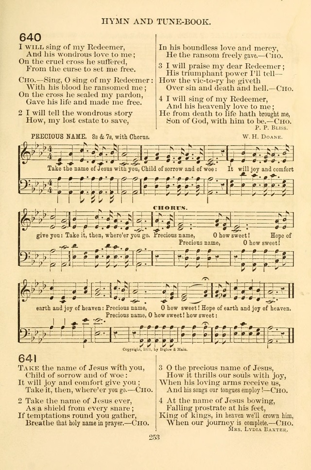 New Christian Hymn and Tune Book page 253