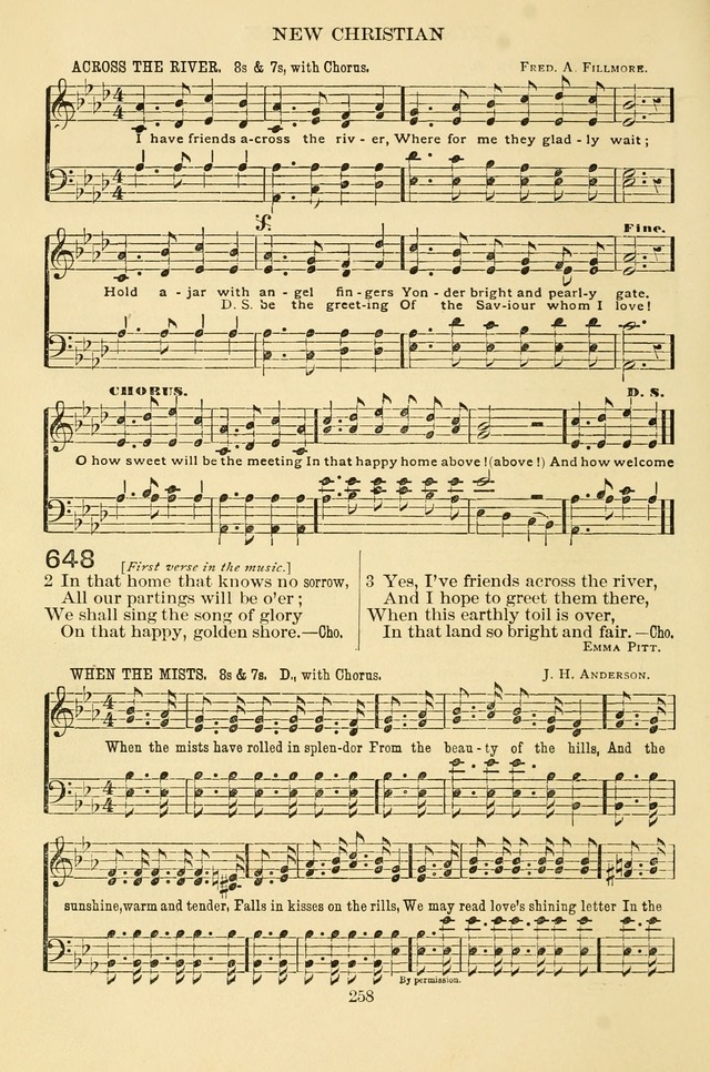 New Christian Hymn and Tune Book page 258