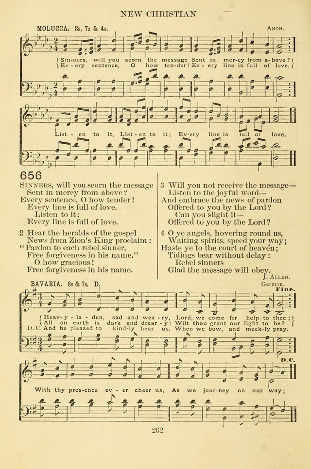 New Christian Hymn and Tune Book page 262