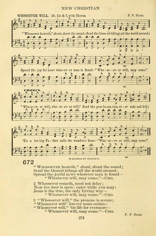 New Christian Hymn and Tune Book page 274