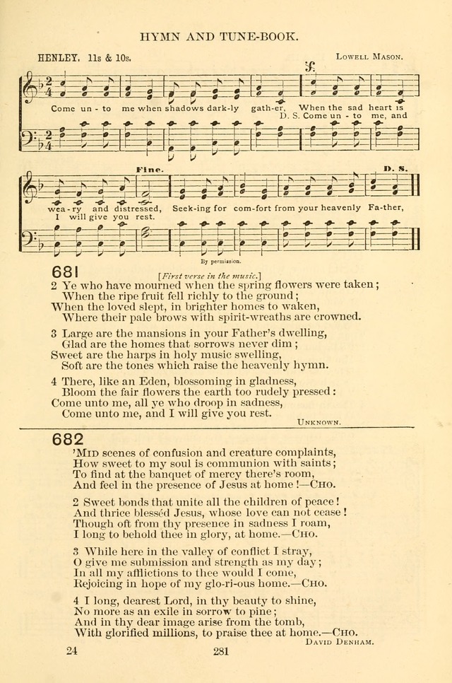 New Christian Hymn and Tune Book page 281