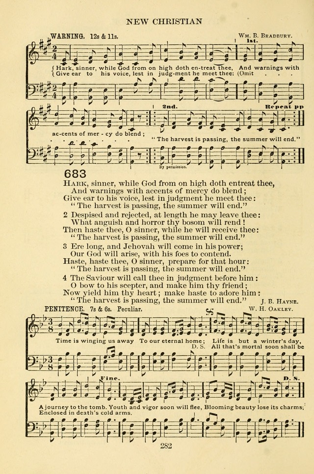 New Christian Hymn and Tune Book page 282