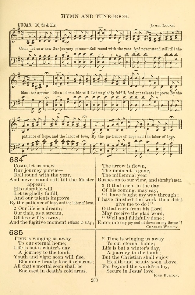 New Christian Hymn and Tune Book page 283