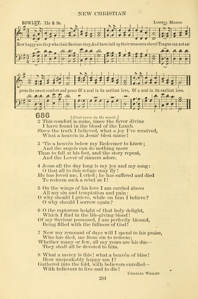 New Christian Hymn and Tune Book page 284